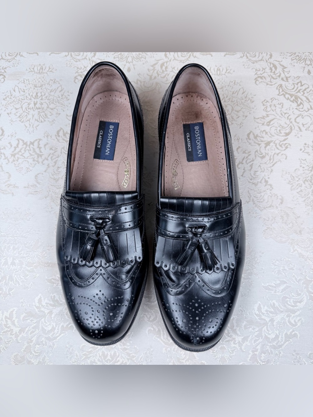 Bostonian Black Tassel Loafers for Men, 10.5